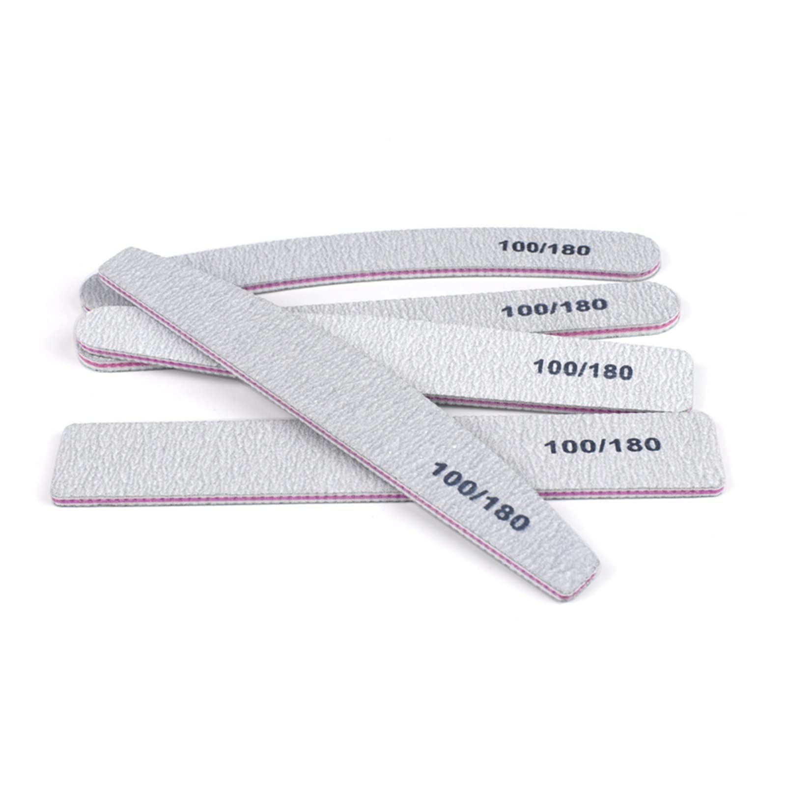 TRUSTTWO 50 Pz/Lotto Grigio Carta Vetrata Lima for Unghie 100/180 Double Sided Buffer Block Lucidatrice Pedicure Manicure Unghie artistiche Lime Unghie Accessori The 01