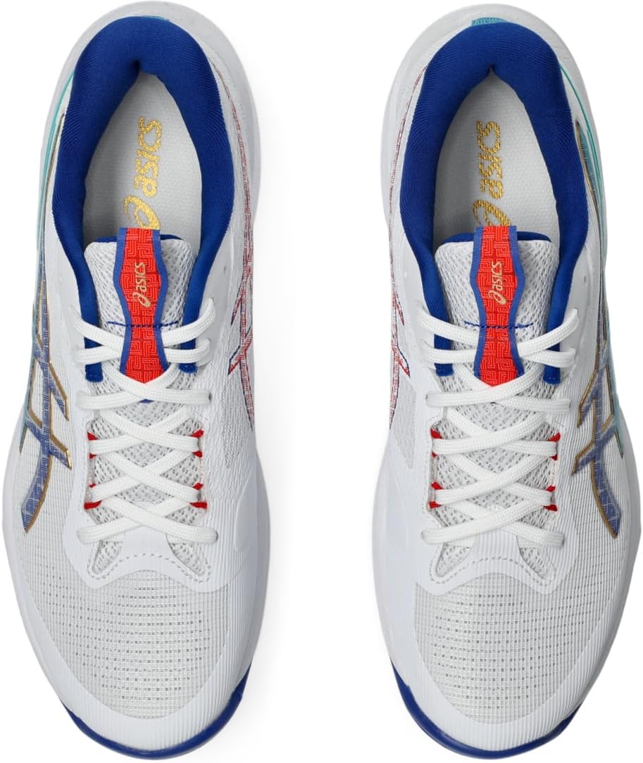 ASICS Men's Netburner Ballistic FlyteFoam 4 Volleyball Shoes, 10.5, White/ASICS Blue - Image 6