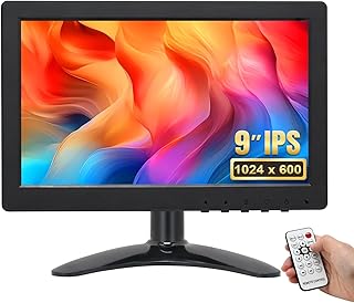OSCY Small Monitor 9 Inch:1024x600 Portable Mini Screen Display Support HDMI/VGA/USB/BNC Input with Bracket & Remote Control, Built in Speak Little Monitor for PC,Raspberry Pi,CCTV Security Camera