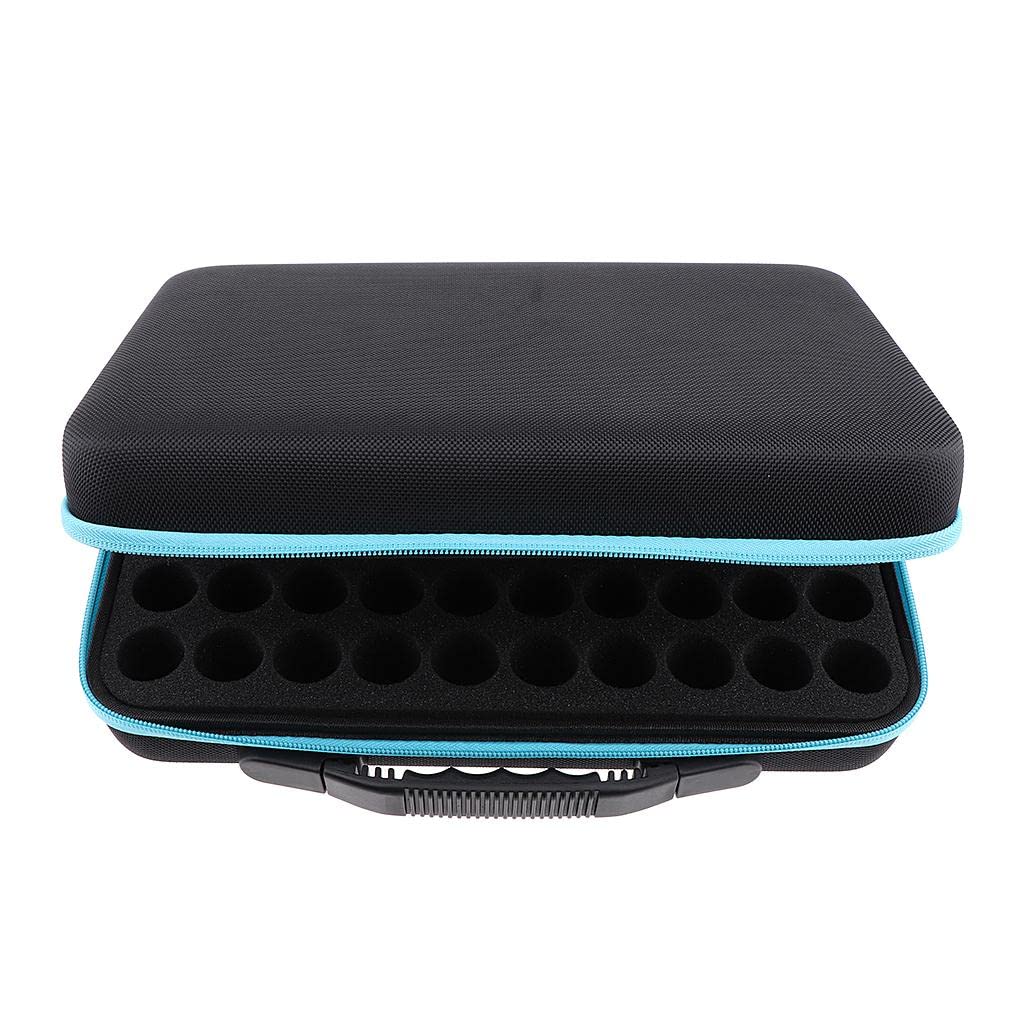 COSMO LADY60 Slots EVA Case Bag for Cosmetic Bottles - 5ml,10ml,15ml Blue Stripe