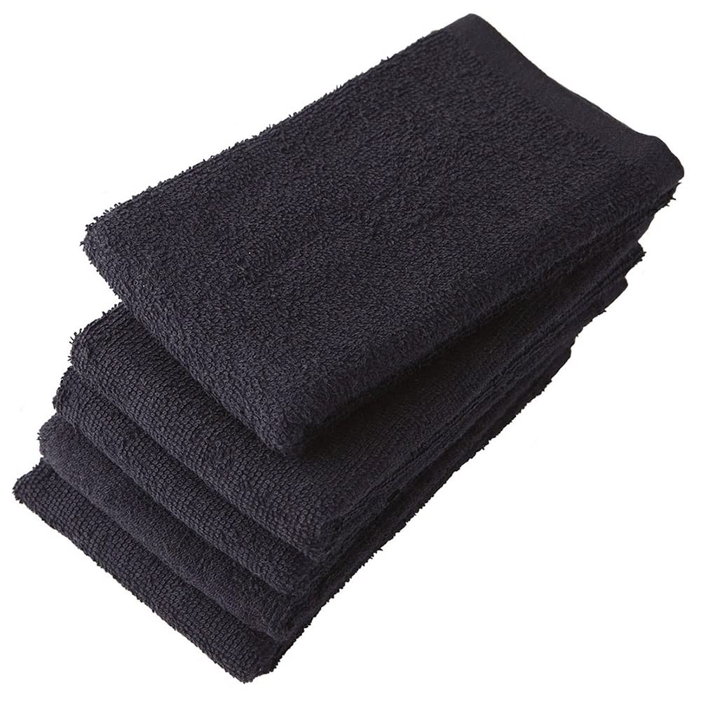 Amazon｜GamachaTowel 全22色 フェイスタオル 《 ブラック 5枚セット
