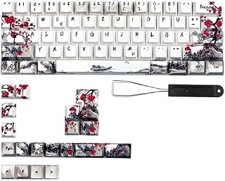 ドイツ語、フランス語、スペイン梅の花キーキャップ Qwertz Azerty 61 64 67 68 レイアウトパーソナライズされたメカニカルキーボードキーキャップ