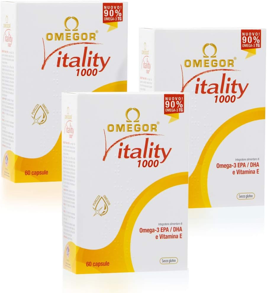 Omega 3 OMEGOR® Vitality 1000 | 180 cps da 1000 (3 x 60cps) : Amazon.it:  Salute e cura della persona