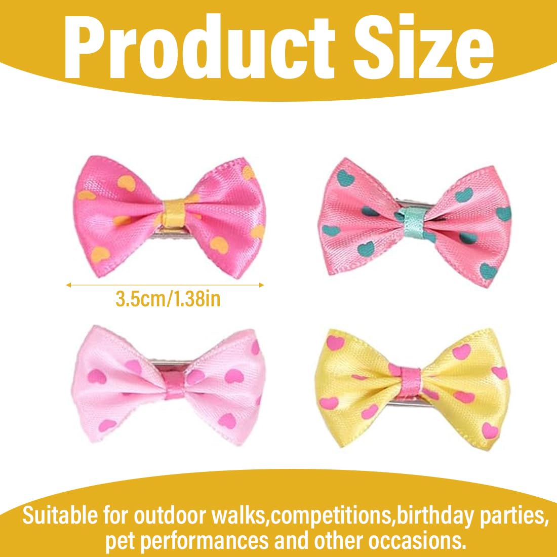 WUSJCOF 6 Pièces Barrettes pour Chiens, Accessoires de Toilettage Bowknot pour Poils de Petit Chien, Accessoires pour Chien, pour Chat Fille (Pour Chiens et Chats de Taille Moyenne)