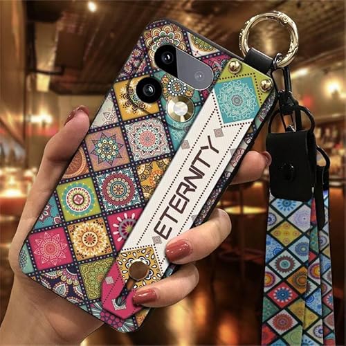 Phone Case Compatible with OPPO Realme16 Pro Plus, Wrist Strap Lanyard Shockproof Durable Chinese style Ring Phone Holder Design