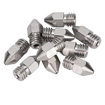 review 10Pcs 3D Printer Nozzles,MK8 Stainless Steel Nozzles,M6 1.75mm Extruder Print Head Parts Accessories,Effectively Prevent The Print Head from Leaking,Compatible with 1.75 MM Pla Abs(MK8 Nozzle 0.8mm)