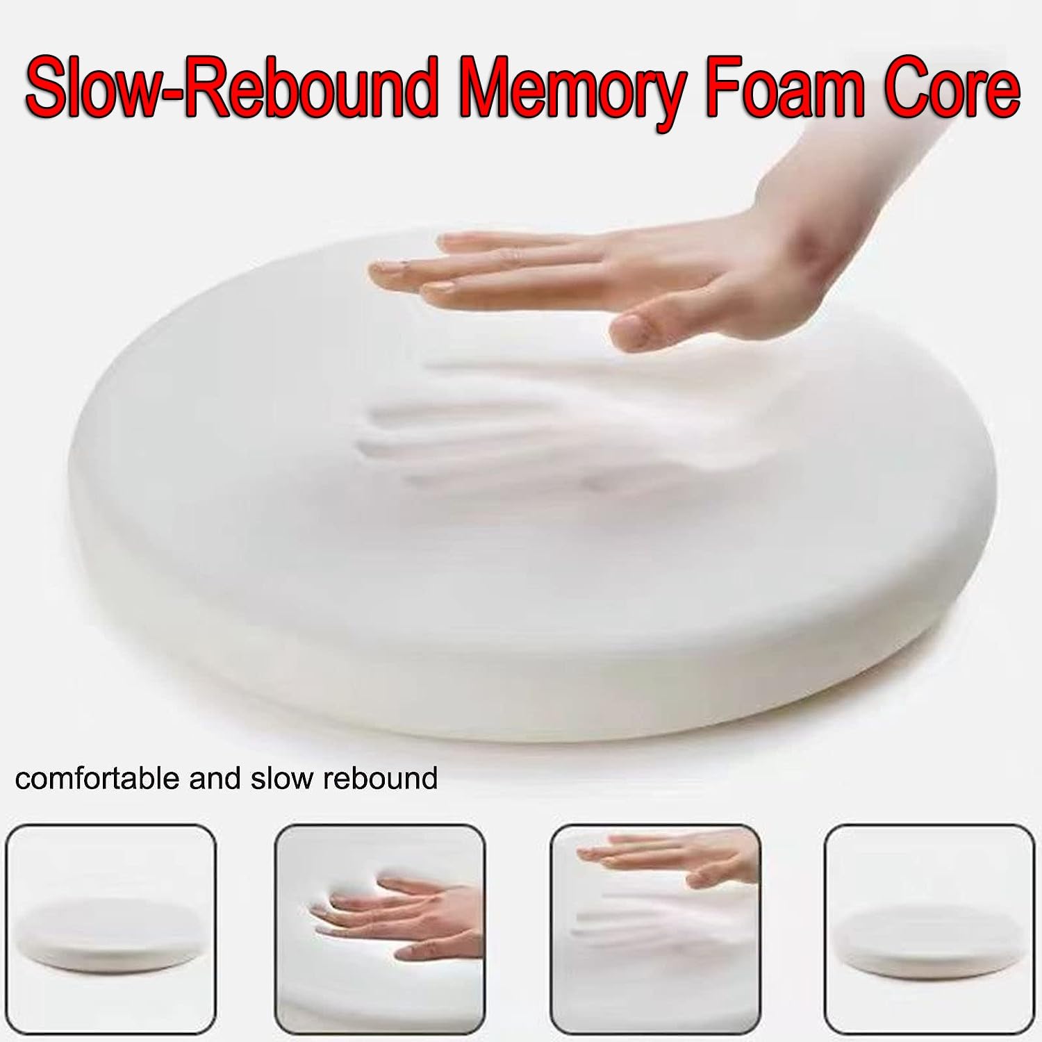 MOODMUSE Cuscino Rotondo Per Sedia In Memory Foam | Antiscivolo Con Fodera Rimovibile | 45 Cm, Rosa - 2