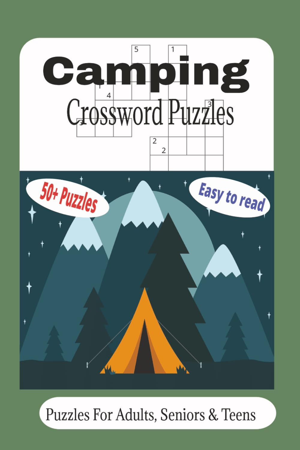 Camping Crossword Puzzles for Adults, Seniors & Teens: Crossword Puzzles with Easy to Read about Camping, Outdoors, Wildlife | 6x9 inches, 120 pages | ... Perfect Gifts, Vacations and relaxation
