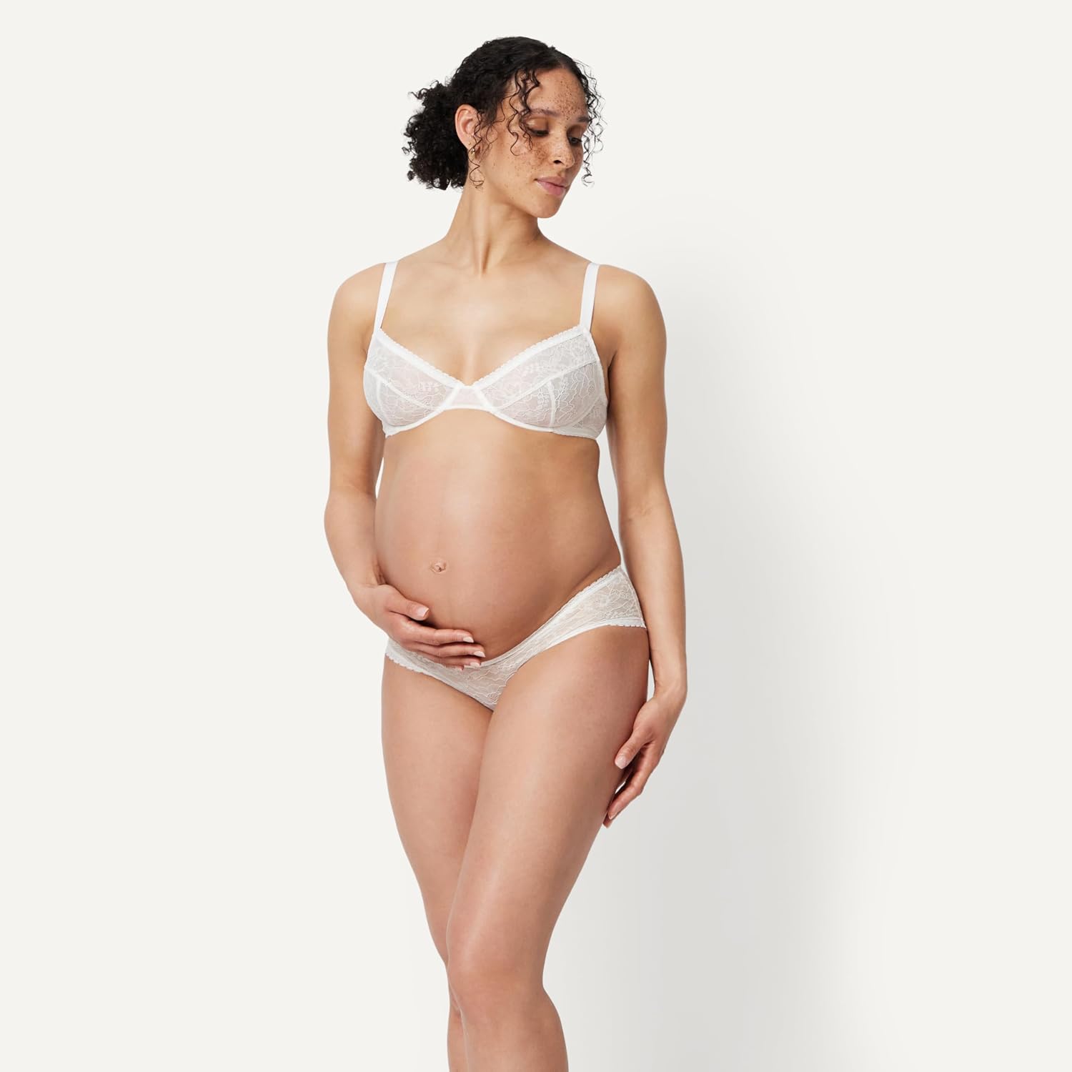 Amazon Essentials Women's Maternity Under Bump All over Stretch Lace Brief, Pack of 6