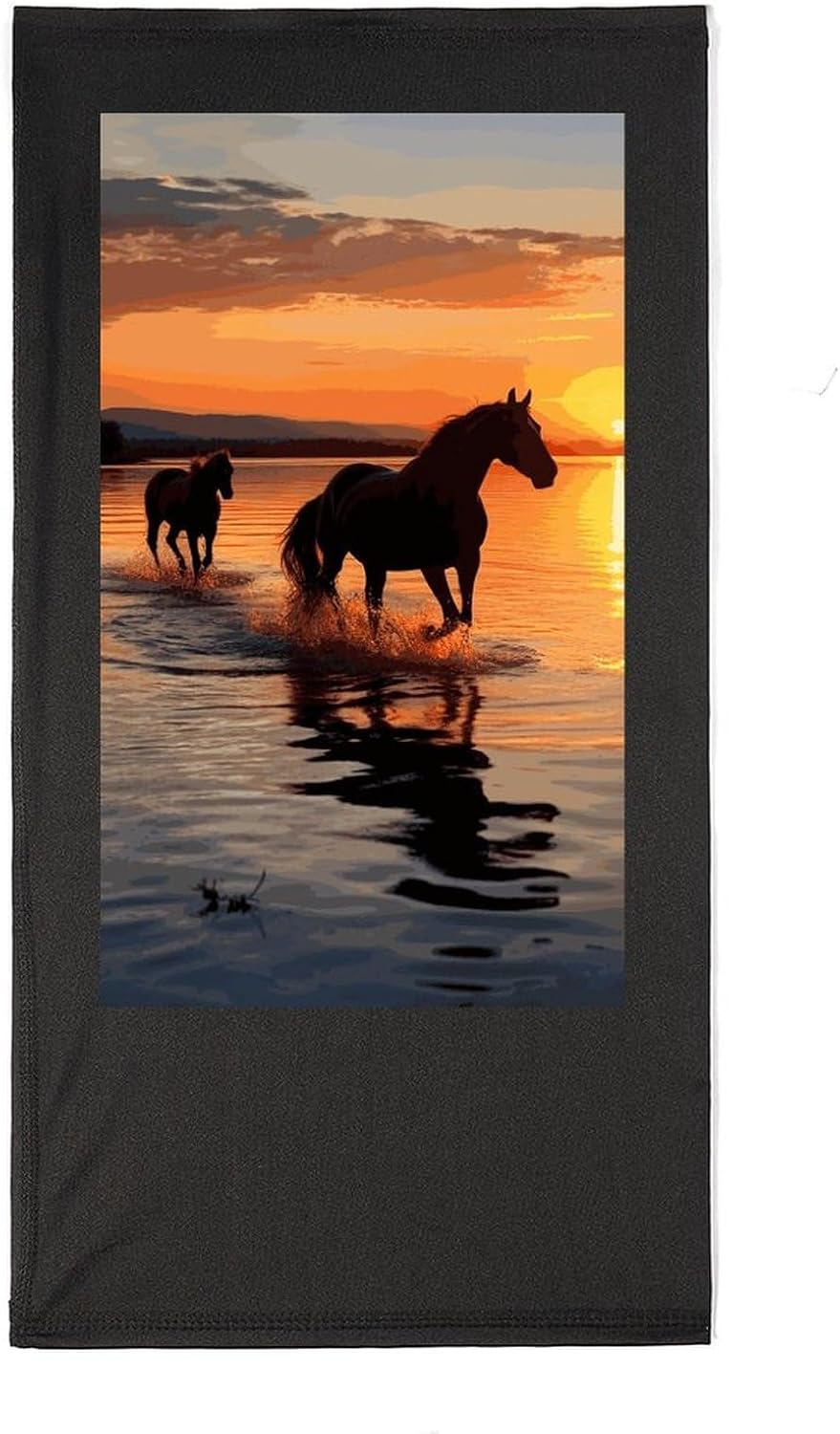 Sunsets Lake Horses Neck Gaiter Face Mask UV Protection for Men Women, Breathable Quick Dry Face Cover Bandana Outdoor Sports Balaclava Wind-Proof for Hiking Skiing Motorcycle Cycling