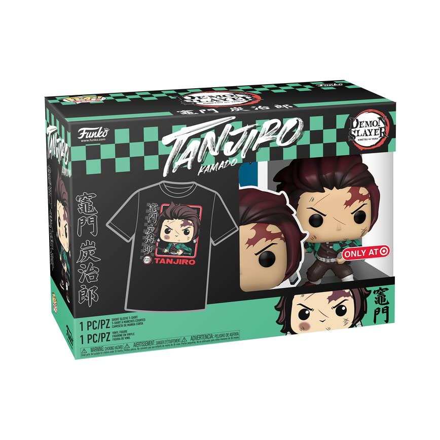 Funko Pop! & Tee: Demon Slayer, Tanjiro, (BL), S, Small, (S), T-Shirt, Clothes With Collectable Vinyl Figure, Gift Idea - Image 2