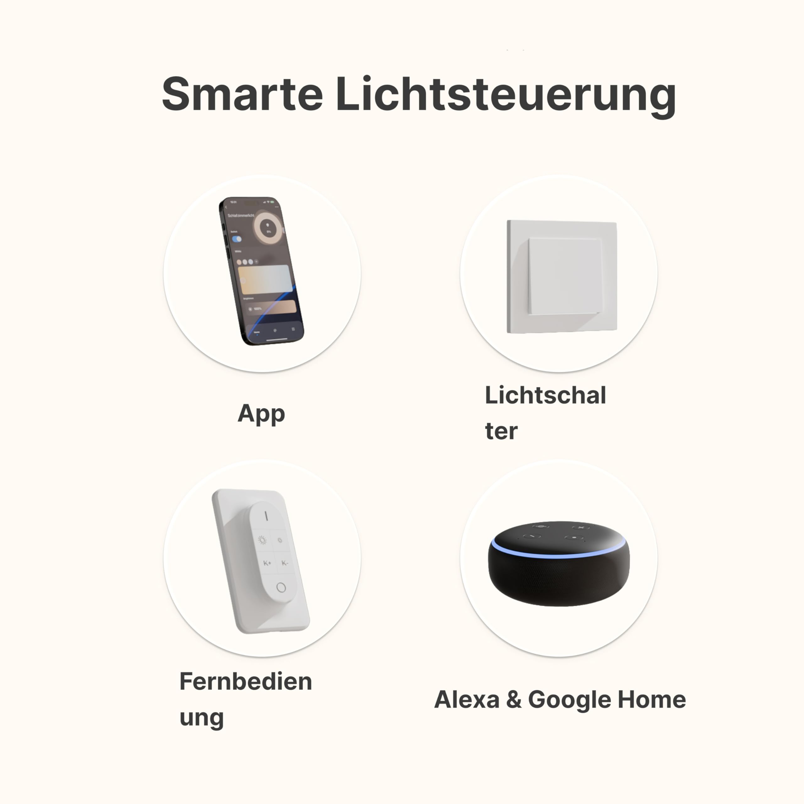 Dimmbare Pendelleuchte 'Calimera', LED Deckenleuchte, moderne Hängelampe Esstisch Wohnzimmer Smart Home Alexa Google Home Tuya Weiß 150cm