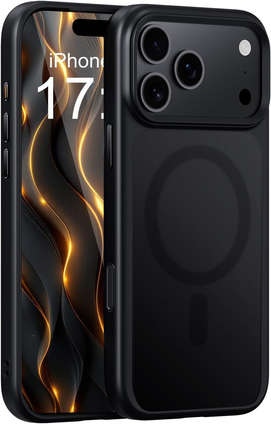 Case Compatible with iPhone 17 Pro max Case Black Matte, Magsafe Magnet [AI Camera Button] Anti Scratch, Rubber Oil Coating, Shockproof, Raised Edges, Bumper Cover Black Matte 17 Pro Max