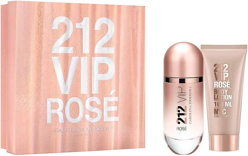 Kit 212 VIP Rosé Carolina Herrera Perfume Feminino + Loção Corporal 80 ml