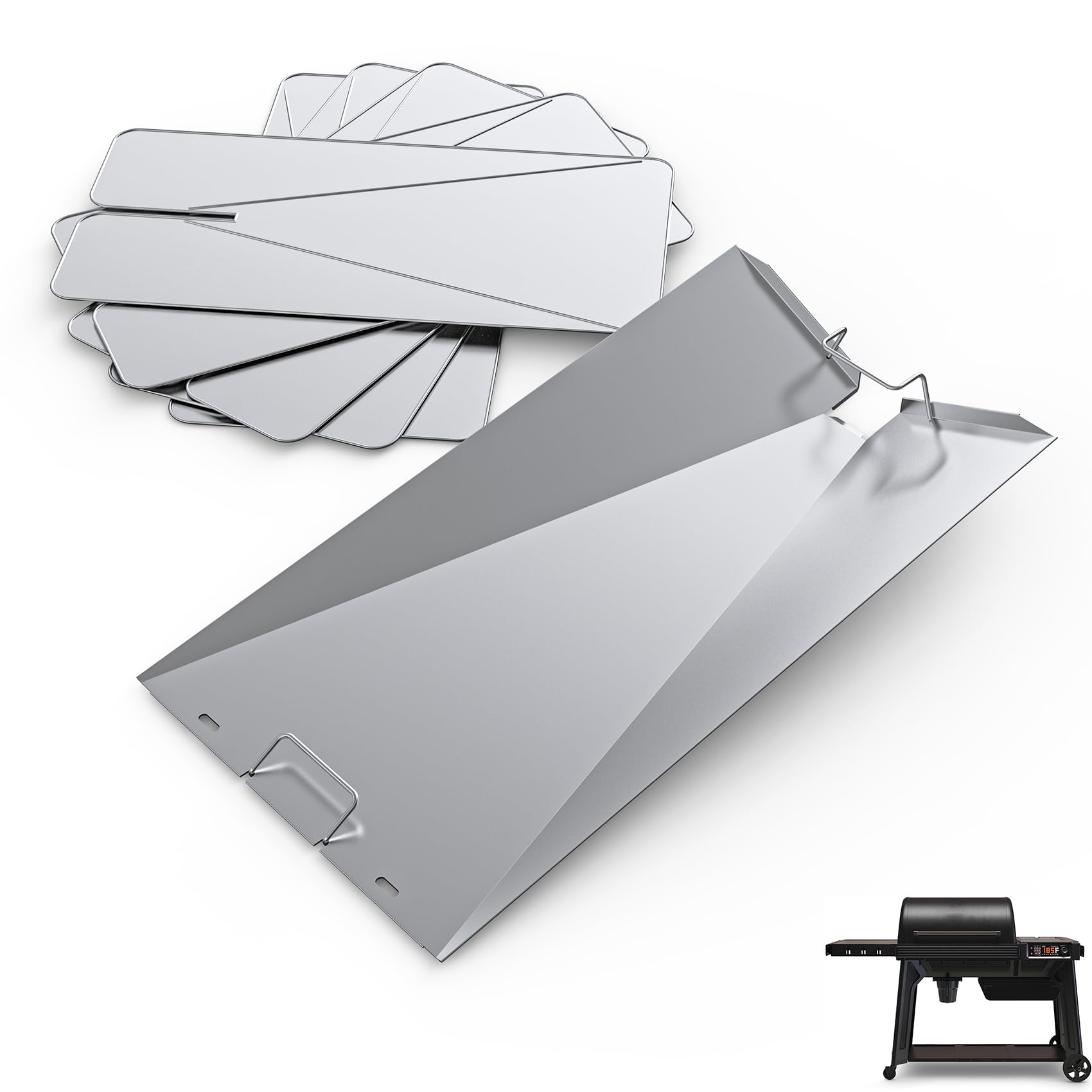 SafBbcue Drip Tray &amp; 10 Aluminum Liners for Traeger Woodridge Pro, BAC818