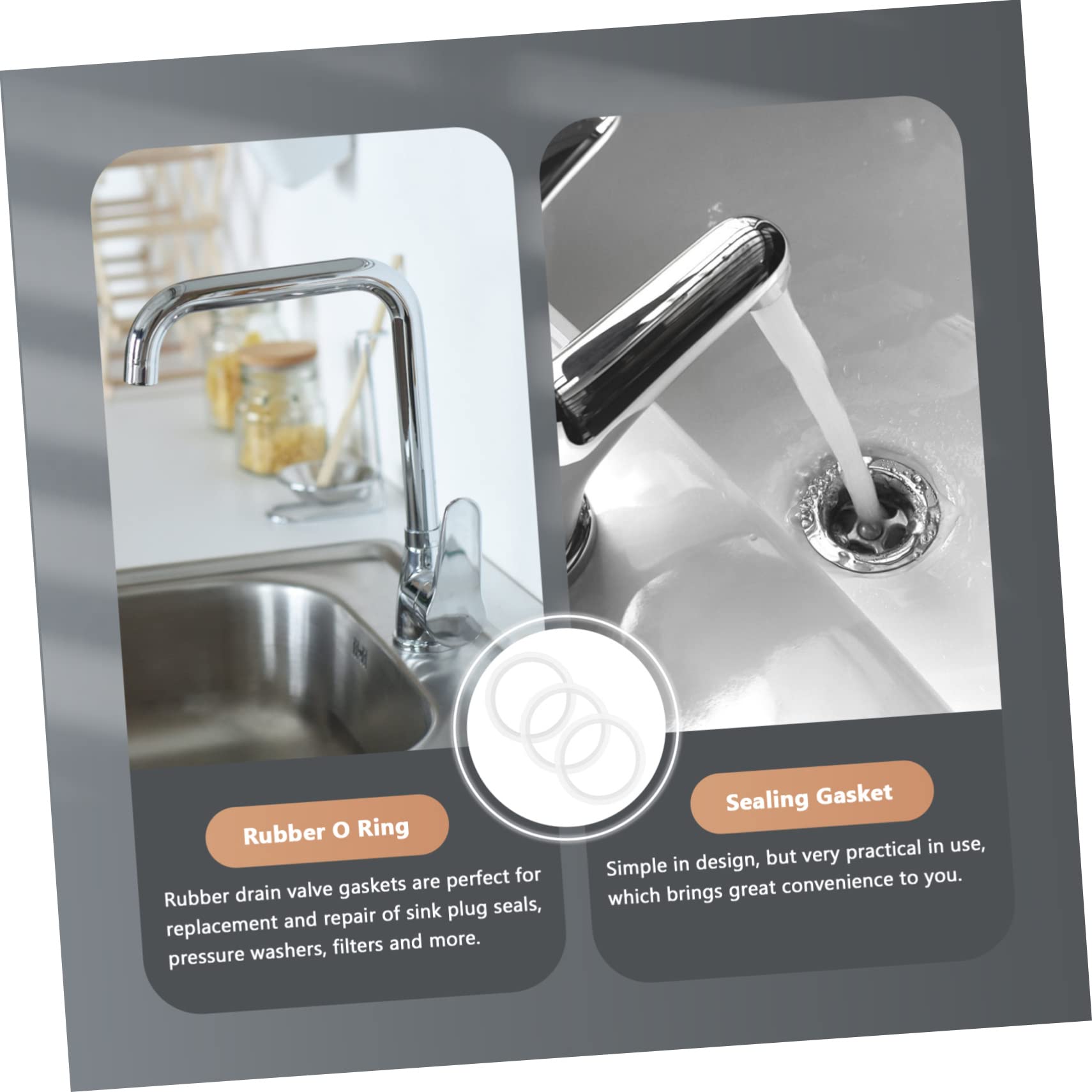 SHINEOFI 5 Set Guarnizioni Gomma Per Riparazioni Facili E Pratiche Accessorio Per Bagno Durevoli 3 Pezzi*5