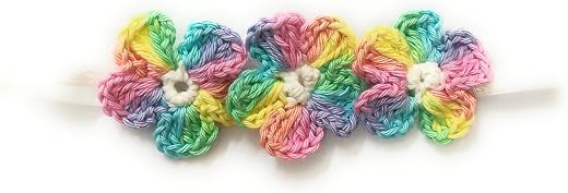 CRAnsh Creations;Crafted with Love Handmade Crochet Flower head band for newborn baby girls (0-2 years) pack of 1 (Multico...