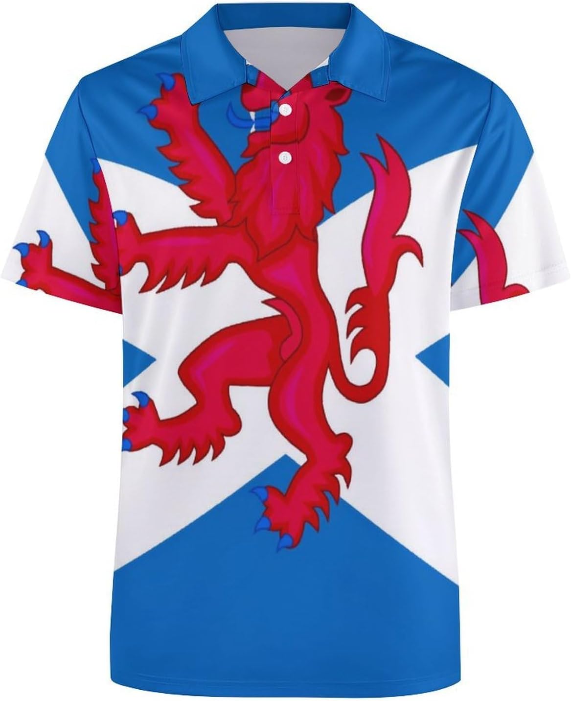 Flag of Scotland with Lion Rampant Women's Golf Polo Shirts Short Sleeve Quick Dry Tennis Tops Casual Work Blouses
