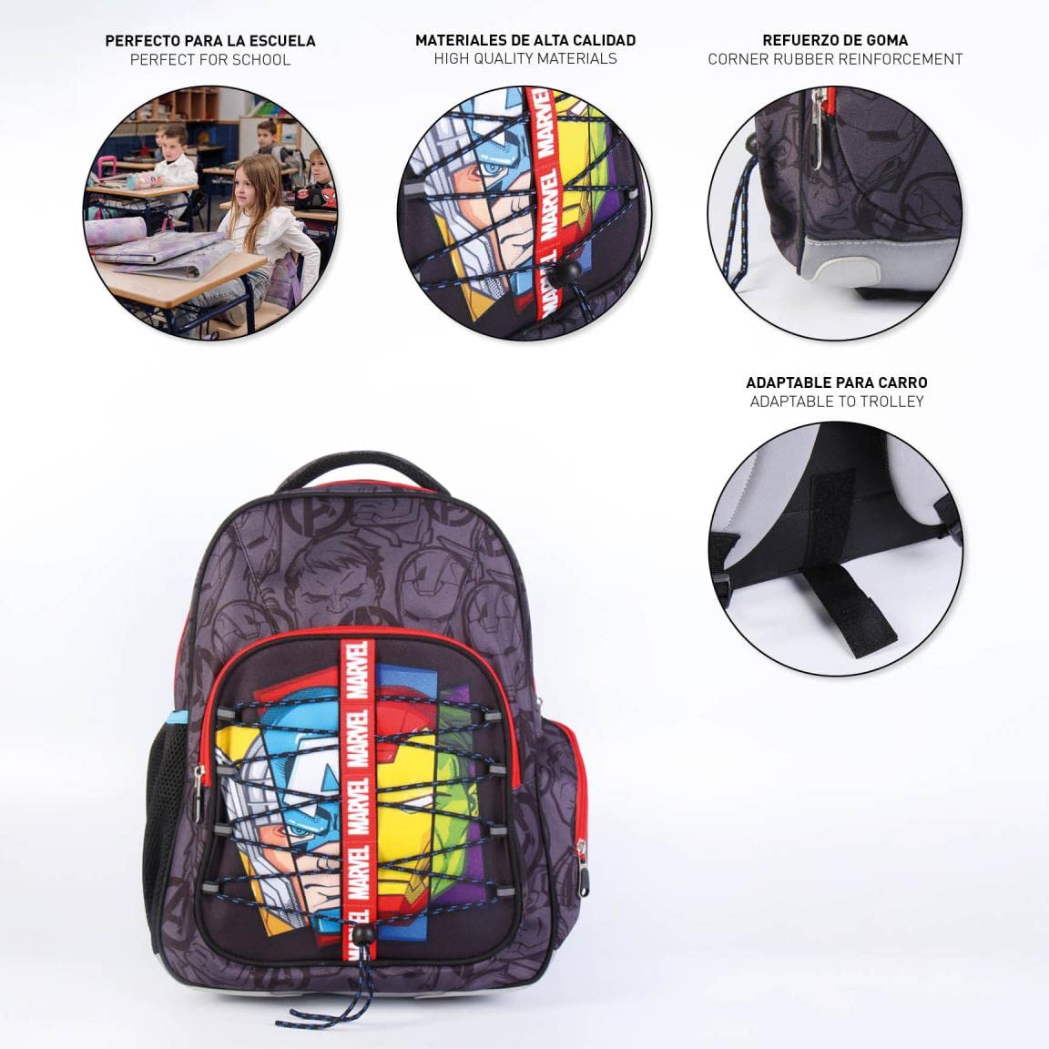 CERDÁ LIFE'S LITTLE MOMENTS Cartable The Avengers Noir (32 x 15 x 42 cm)