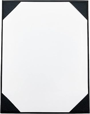 Menu Holders Made of Premium Faux Leather - Single Panel (10-Pack) Menu Covers Single Page (Black, 8.5
