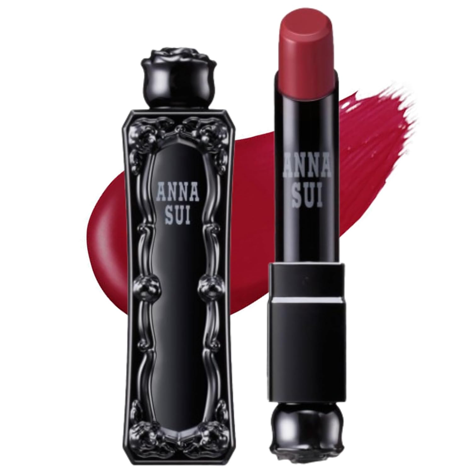 ANNA SUI Rouge Red - Lipstick - Development of Rich, Vivid Color - Rich Texture - Sculpted Form - Long-Lasting - Fashionable and Stylish - 402 Mellow Red - 0.12 oz.