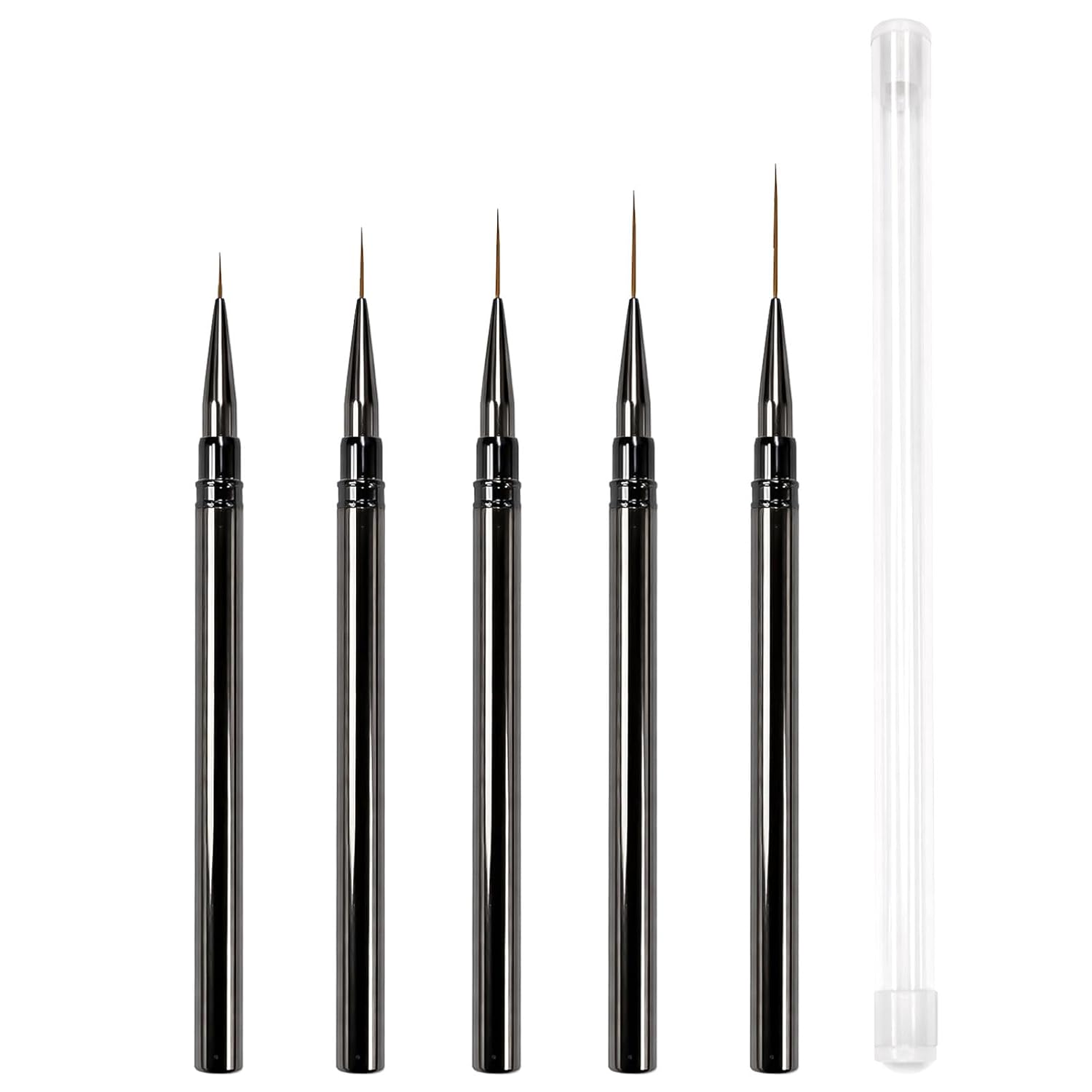 Professional 5-Piece Ultra-Thin Nail Art Liner Brush Set for Gel, Acrylic & Detailed Nail Painting