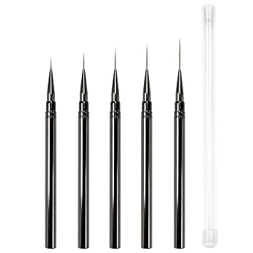 Professional 5-Piece Ultra-Thin Nail Art Liner Brush Set for Gel, Acrylic & Detailed Nail Painting