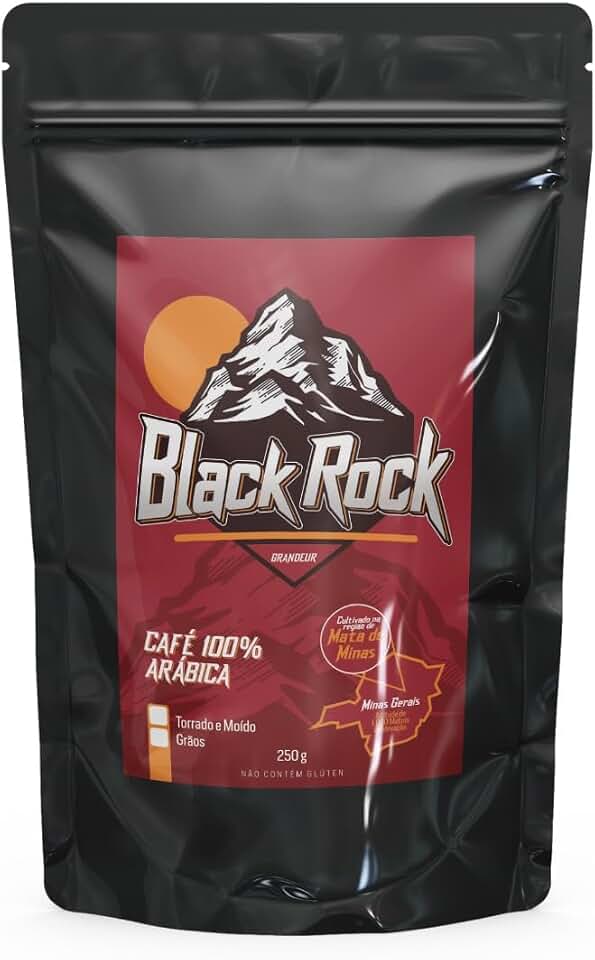 Café em Grãos - Grandeur Café Gourmet - Edição Black Rock - Torra Escura - 100% Arábica - Agricultura Familiar - Produto Artesanal - 250g - Notas Sesoriais de Chocolate Amardo Madeira