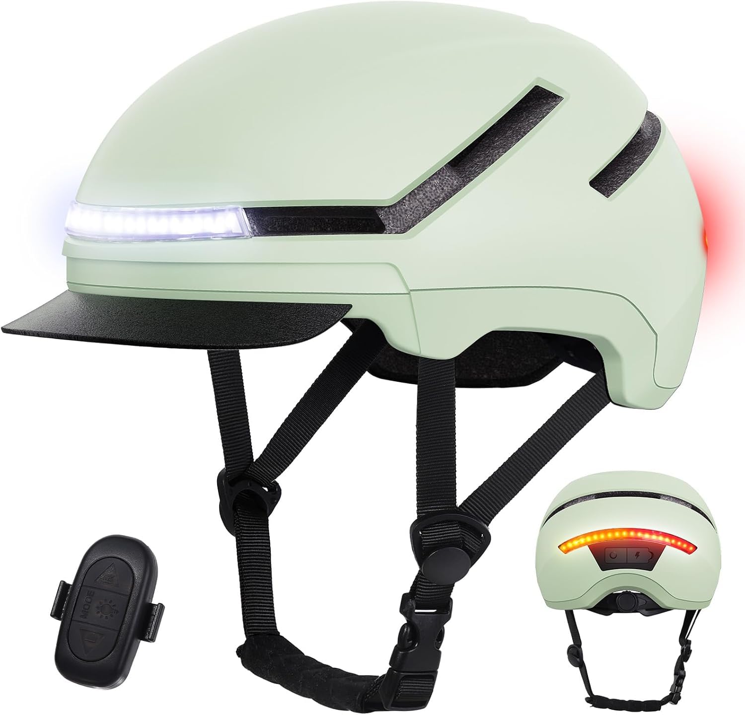 Shinmax Bike Helmet with Turn Signals, NTA Certified up to 45km/h, Bicycle Helmet for Men Women with USB Rechargeable Rear Light, Viser, Cycling Helmet for E-Bike & S-Pedelec,Scooter, Commuter, Adults