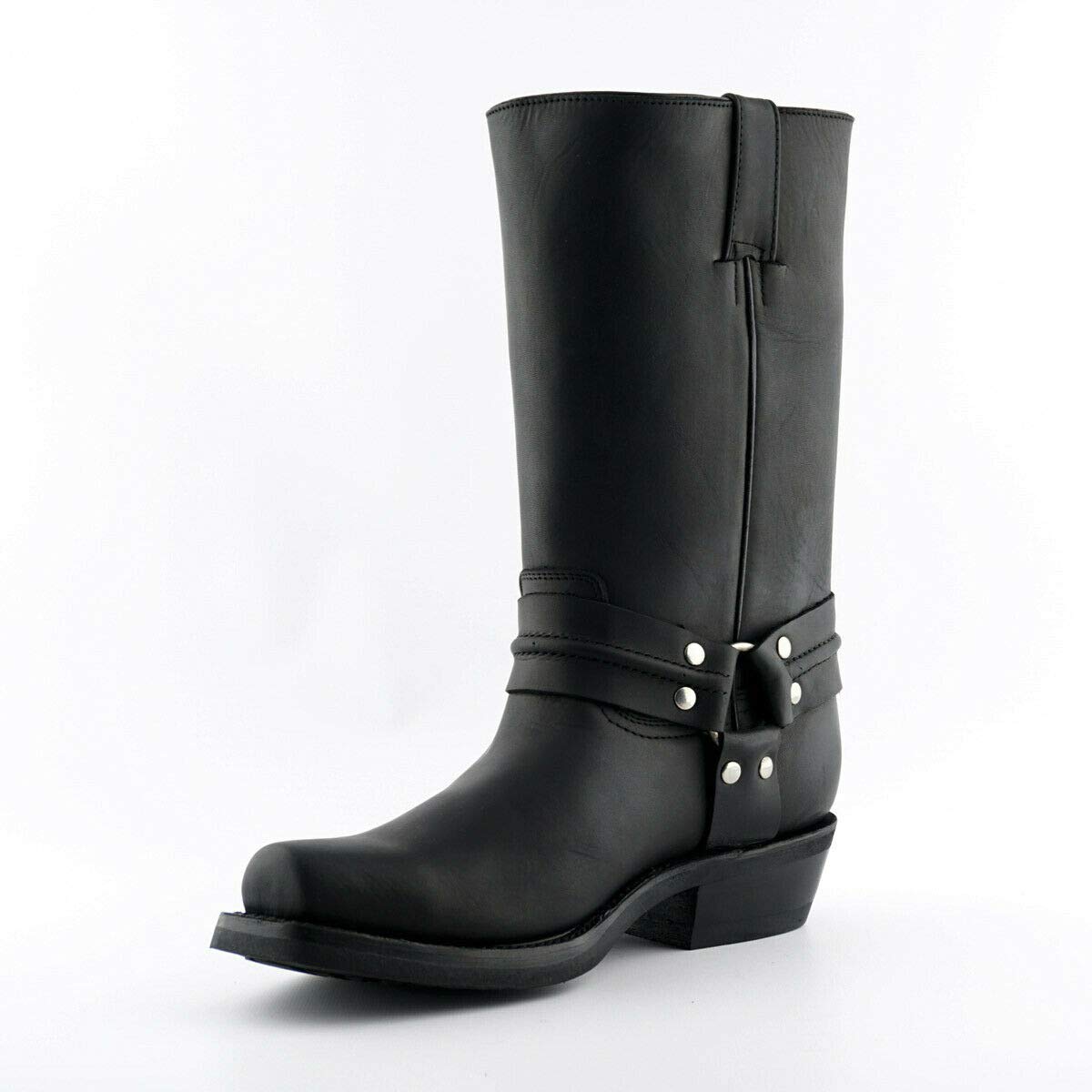 Grinders Renegade Hi Stivali Unisex di Pelle Stile Motociclista Cowboy