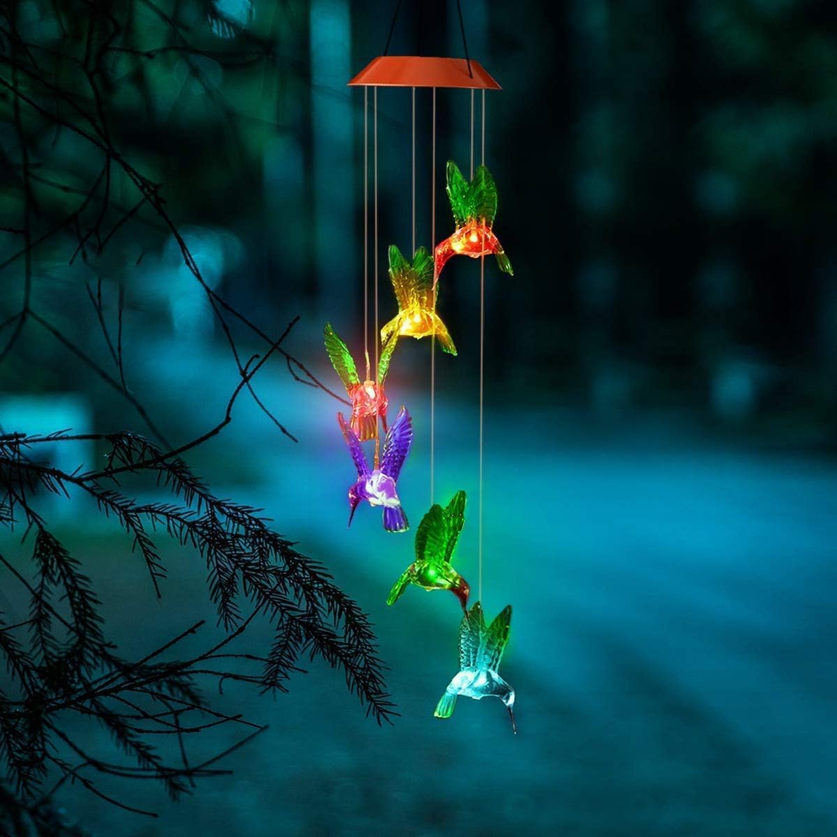 Solar Wind Chime Outdoor LED Color Changing Solar Lights Romantic Décor for Patio Garden Yard Home