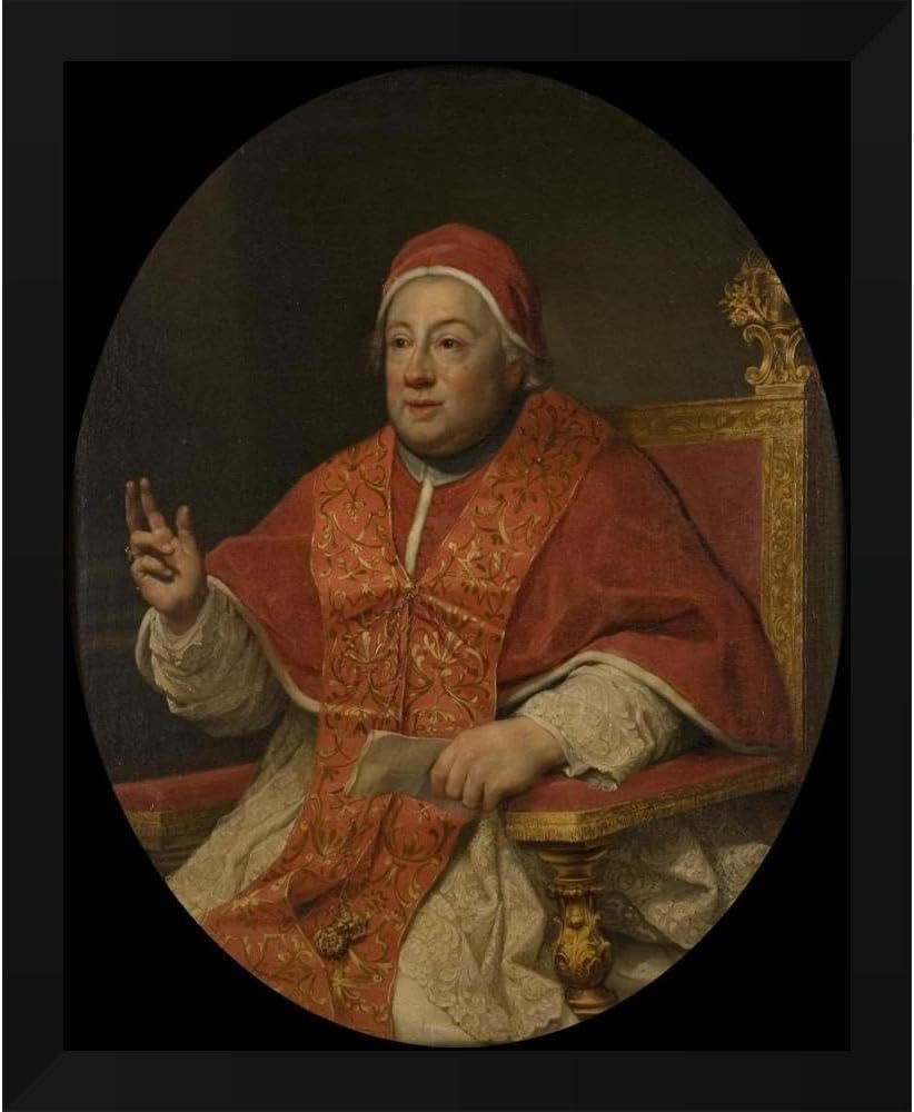 Anton Raphael Mengs 20x24 Black Modern Framed Art Print Titled: The Pope Clemens Xiii