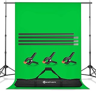 Photo Video Studio 8.5 x 10ft Green Screen Backdrop Stand Kit, Photography Background Support System with 6 x9ft Muslin Chromakey Backdrop for Portrait,Product Photography and Video Shooting
