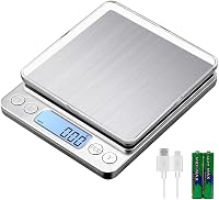 KUBEI 1kg Digitális Konyhai Mérleg 0,01g Pontosságú USB Töltős Rozsdamentes 1