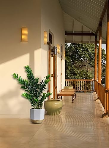 Miniatura 2 de Serene Spaces Living Planta artificial ZZ en maceta negra de plástico, planta Zamioculcas Zamiifolia en maceta, planta de interior con poca luz para