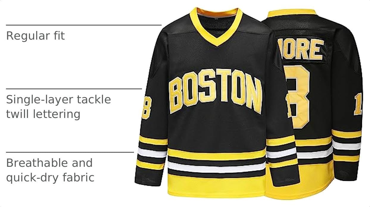 Boston Happy Gilmore #18 Adam Sandler 1996 Movie Ice Hockey Jersey Stitched Letters and Numbers S-XXXL