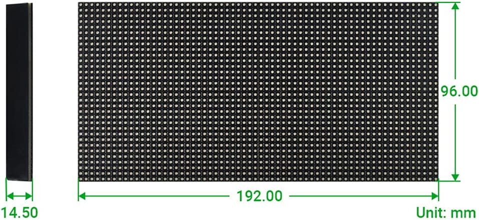 RGB Full-Color LED Matrix Panel Display, 64×32 Pixels for Raspberry Pi, Pico, ESP32, Ardui,etc, Adjustable Brightness