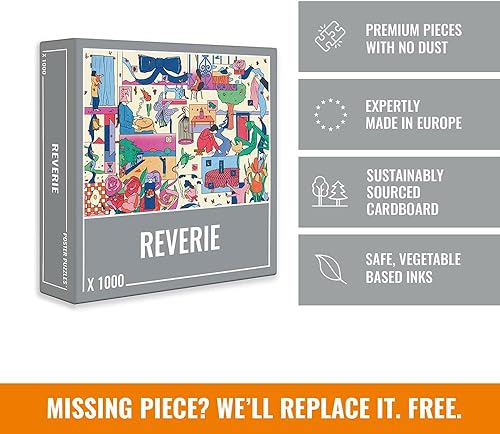 Miniatura 4 de Cloudberries Reverie - Rompecabezas de 1000 piezas, rompecabezas de flores moderno con póster gratis, rompecabezas de flores de 1000 piezas para