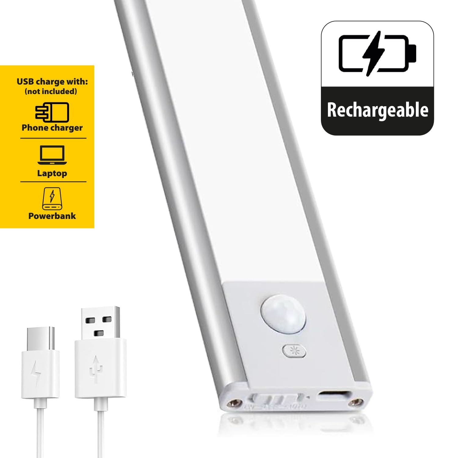 Velamp Lactea XL Luce LED Ricaricabile da Sottopensile 40 cm – 150 lm, Dimmerabile (3000 K, 4000 K, 6500 K), Batteria Inclusa, Facilità di Installazione – Ideale Cucina, Armadi, Mensole