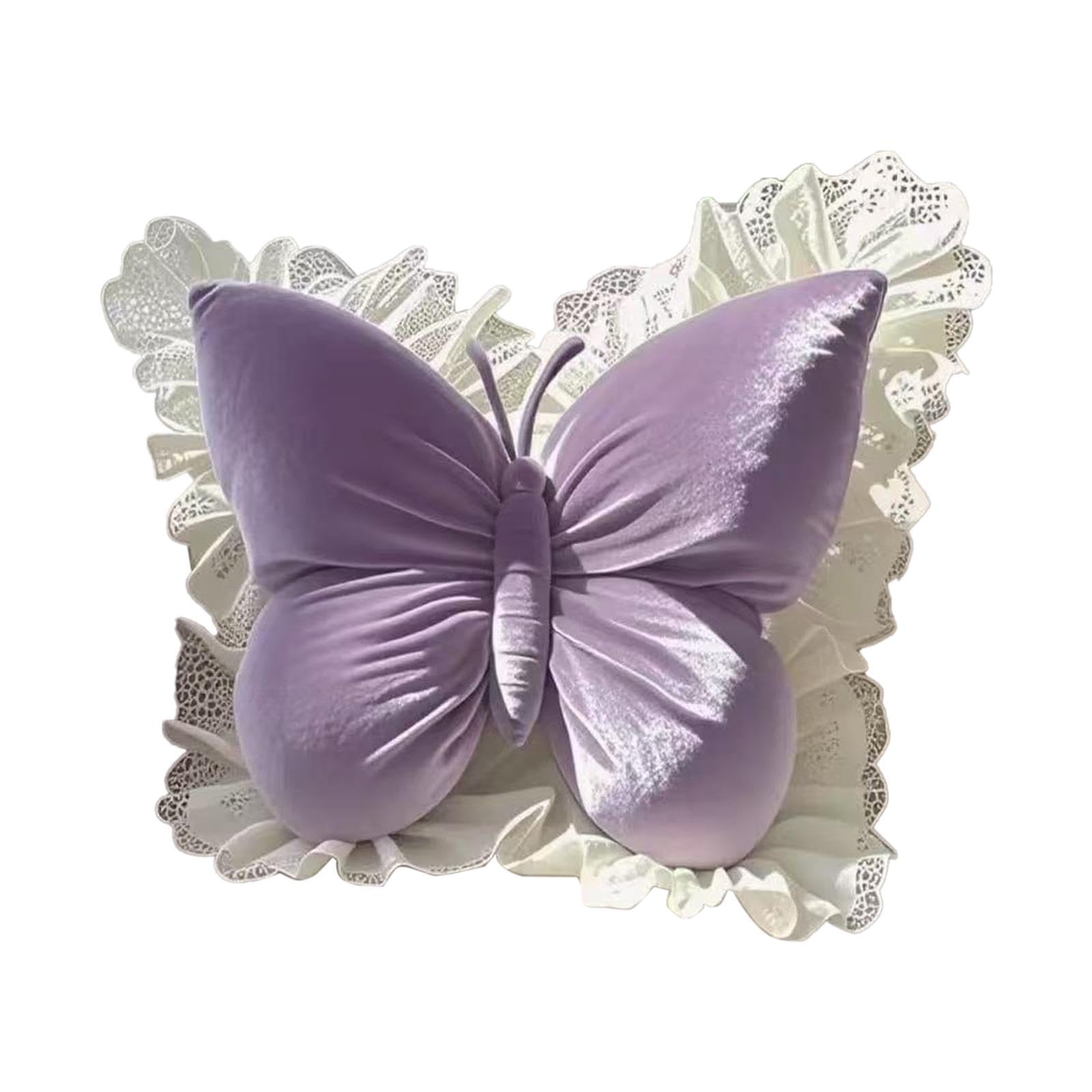 SECRET DESIRE Butterfly Shaped Pillow Crafts Sofa Throw Cushion for Indoor Couch Auto Seat Violet-image-15