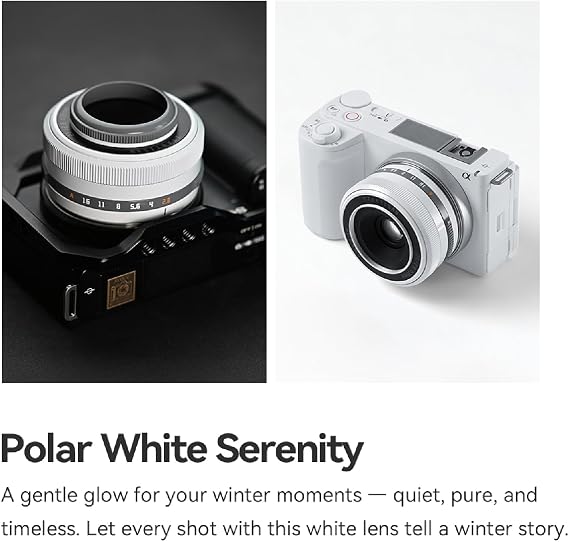 TTARTISAN 27 mm F2.8 Lens Auto Focus APS-C for Mirrorless Camera Only for Sony E-Mount Cameras A5000 A6600 NEX-3 NEX-3N NEX-7 NEX5 CA7 A7I A7R A7S A7SI A7SII A9 and More (White)