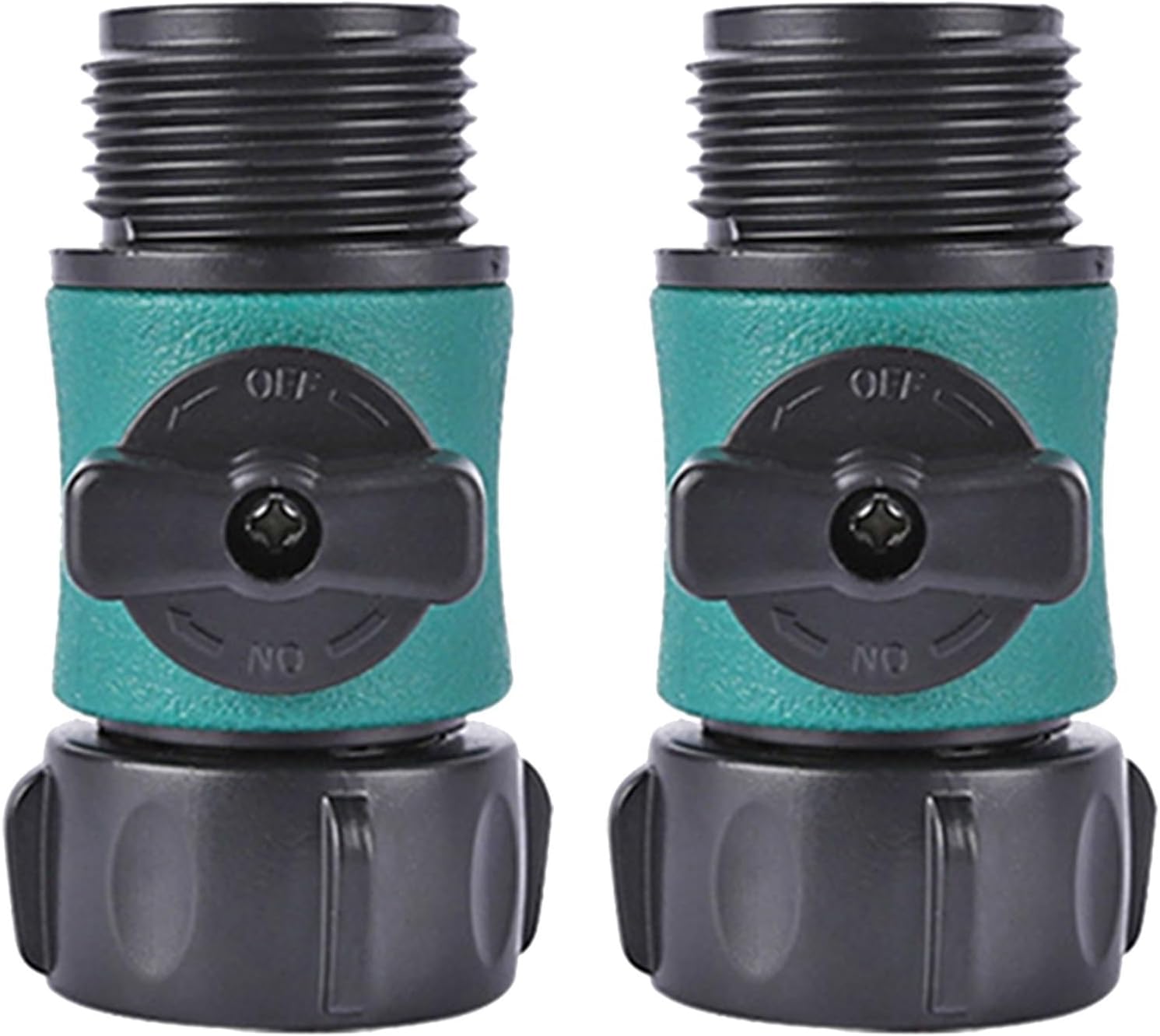 2pcs 3/4 Inch Good Sealing Full Flow Ergonomic Handle Durable Lightweight ABS Shut Off Valve Convenient Agriculture Garden Hose