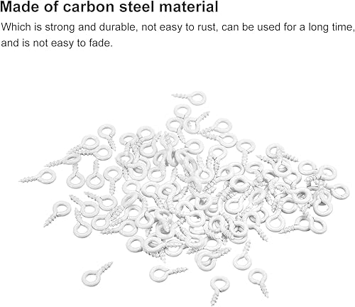 Miniatura 29 de uxcell 300 ganchos pequeños de ojo de tornillo con rosca, tornillos roscados, tornillo autorroscante de 0.31 x 0.39 pulgadas para hacer joyas, Negro