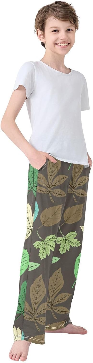 J JOYSAY Various Foliage Plant Darkbrown Pajamas Pants Soft Long Pajama Bottoms Lounge Sleep Pants Size S-XL
