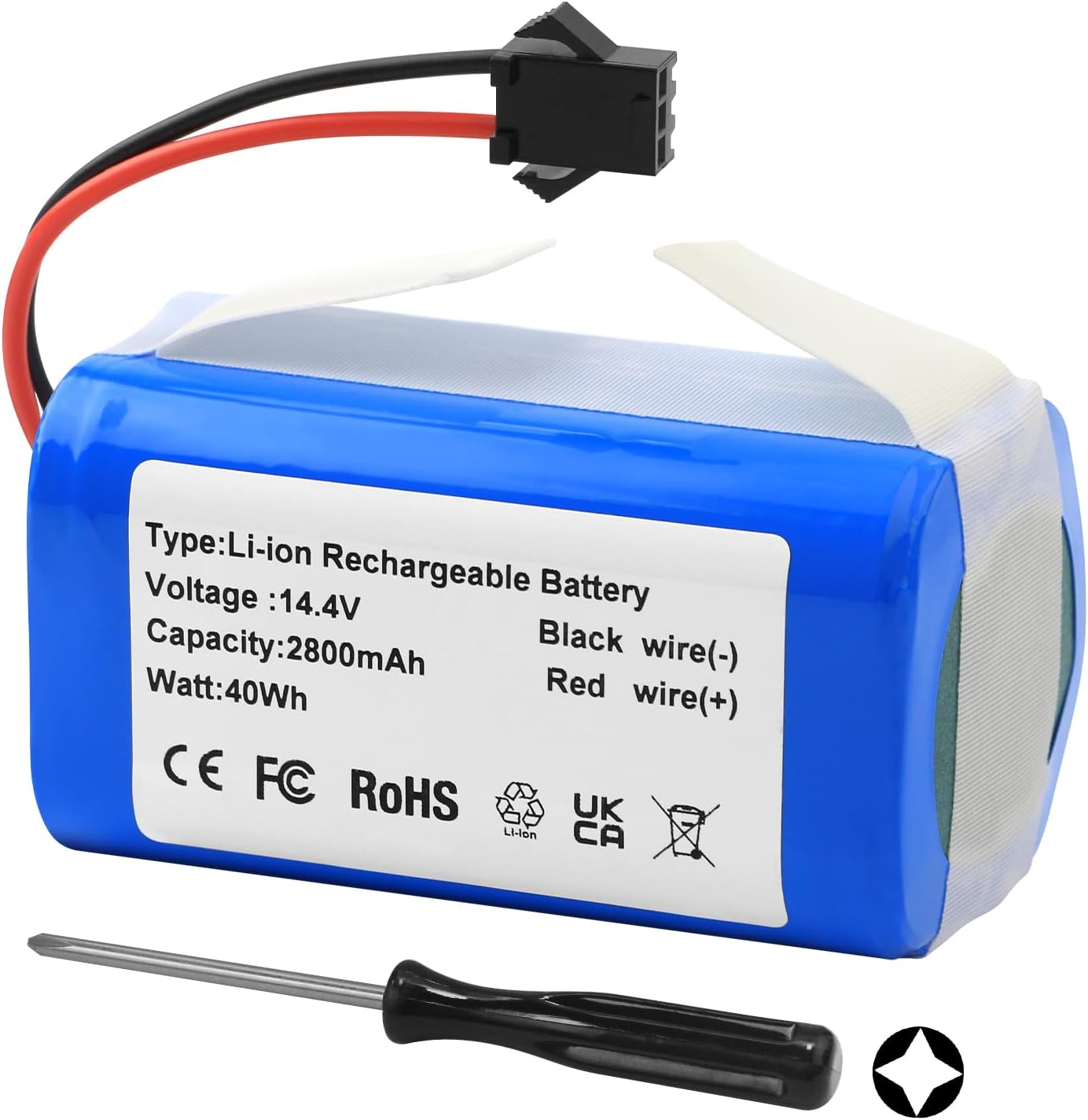 MULS Replacement Battery for Eufy G30 G40 RoboVac 11 11S 11S+ 12 15C 15C Max, 15T 25C 30C G10 Hybrid G20 G32 Pro G35 G35+ G30 Edge R500 R450 Ecovacs Deebot N79 N79S N95 DN622 661 PA04 RoboVac Vacuum