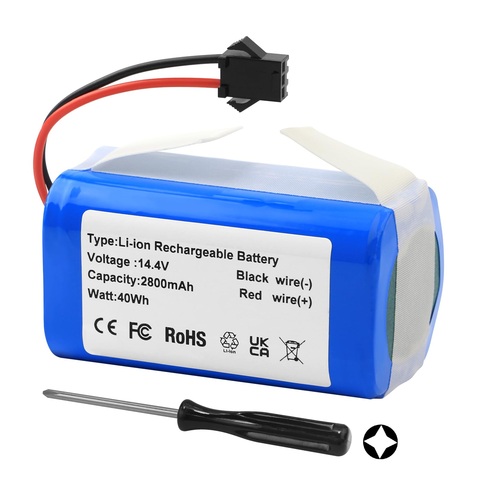 MULS CMICR18650F8M7-4S1P PA04 Battery for 850T 850P, Denkee 600 DK600 MAX | X500 X500 Pro, SmartClean 2000, Coredy R500, Amarey A900, Goovi D382 F007C H18650CH-4S1P Robot Vacuum Cleaner