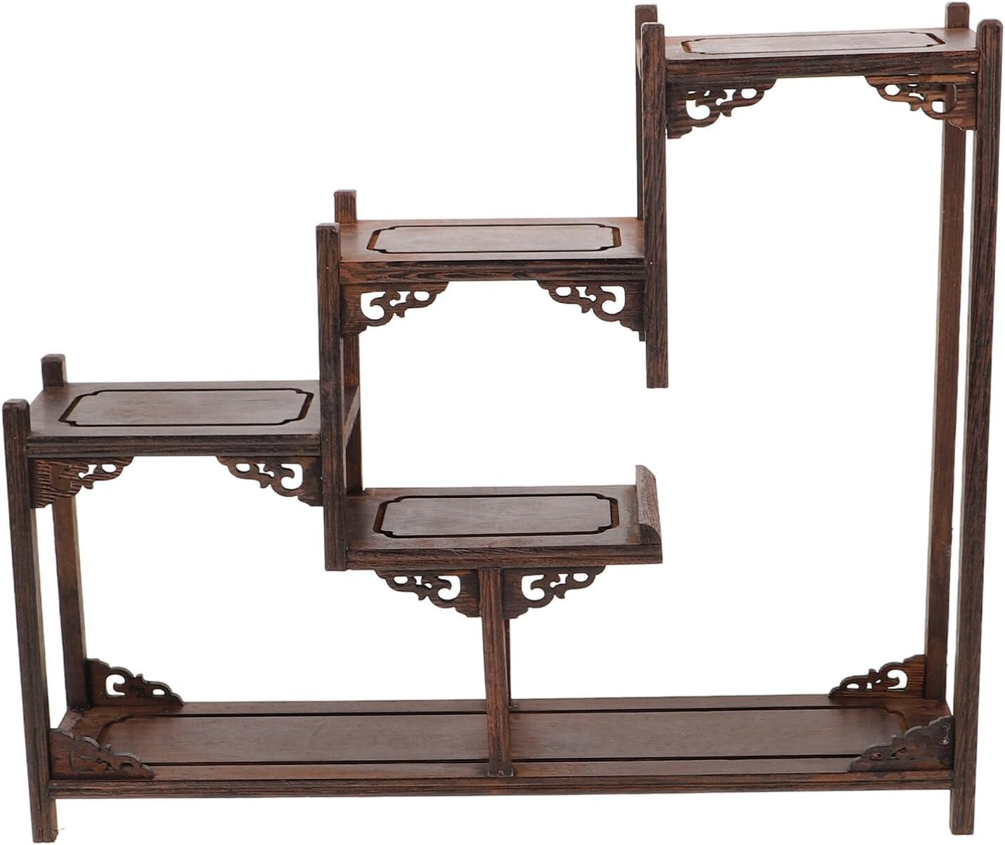 Alipis Wooden Craft Antique Display Stand China Display Cabinet Solid Wood Plant Stand