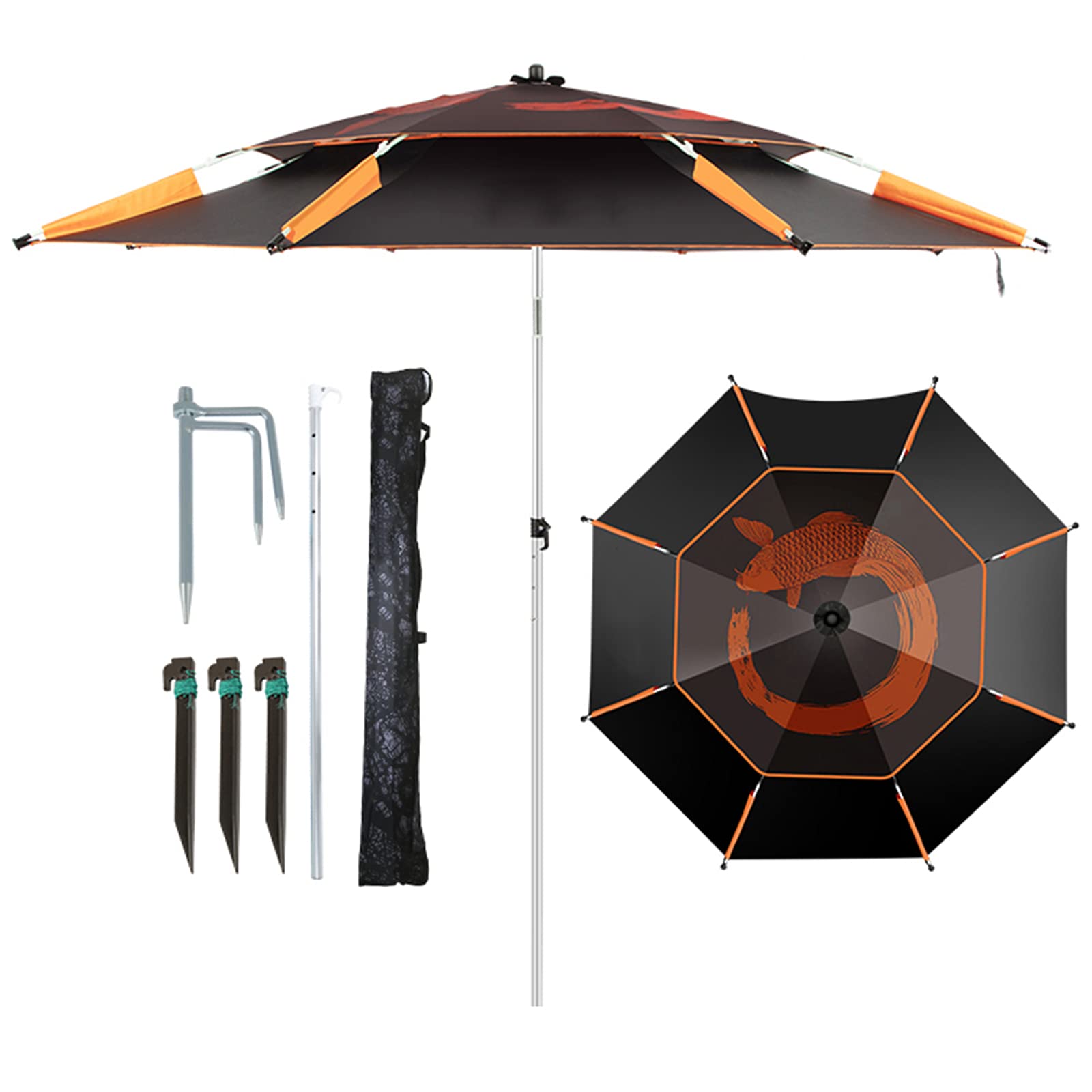 Sombrilla camping plegable con rotación para evitar el calor 8