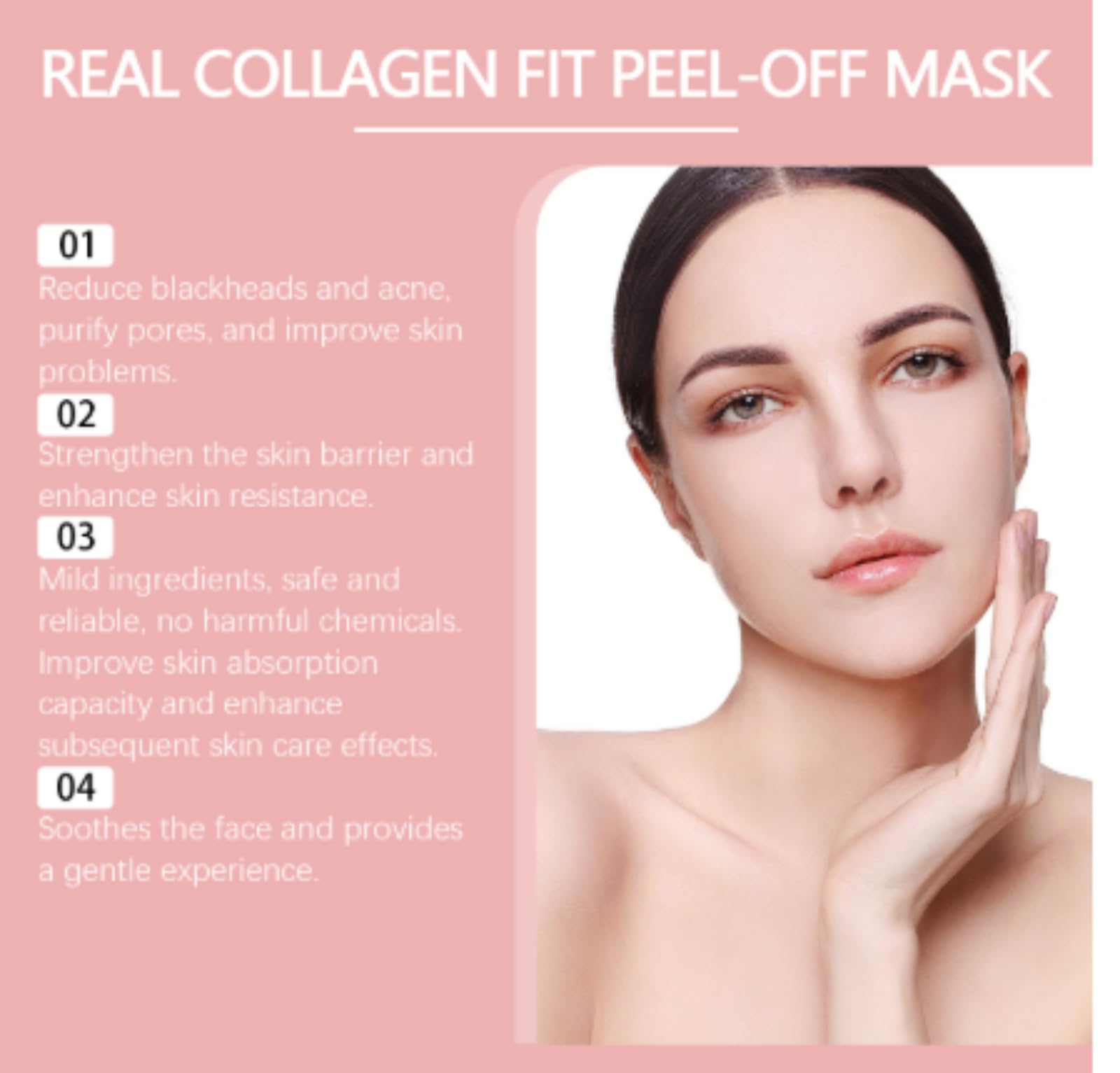 Collagen mask peel off masque visage aide à améliorer taches, teint terne