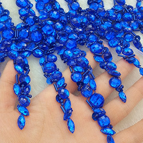 Patchs strass bleu faits main pour ajuster et embellir une robe - 4